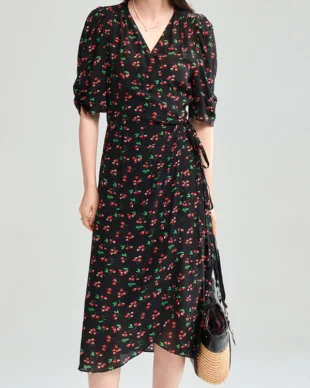 Cherry Print Tea Dress