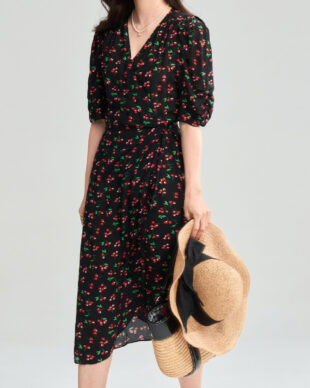 Cherry Print Tea Dress