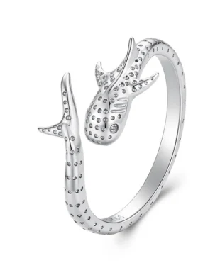 Original S925 Sterling Silver Whale Shark Open Ring