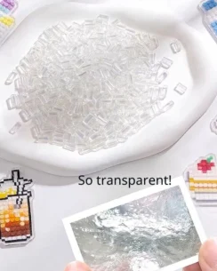 Highly transparent glass perforated bead refill pack ultra-clear non-porous DIY