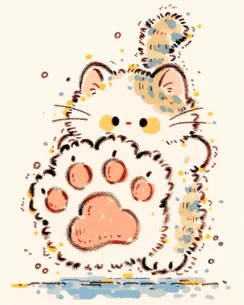 Kitten Kicking Paws Perler Bead Pattern–Playful Cat Fuse Bead Design 3 images