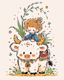 Pastoral Style Perler Bead Pattern – Rustic Countryside Fuse Bead Design 4 images